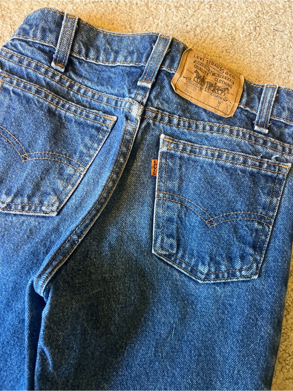 Kids Youth Levi's Regular 12 Denim Jeans with Vintage Orange Tab